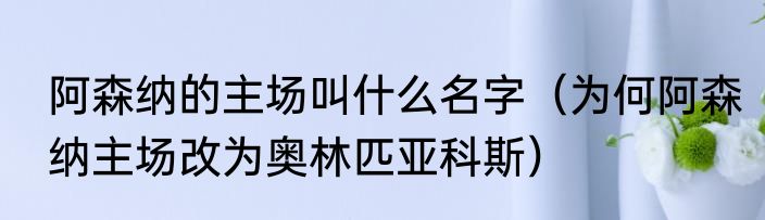 阿森纳的主场叫什么名字（为何阿森纳主场改为奥林匹亚科斯）