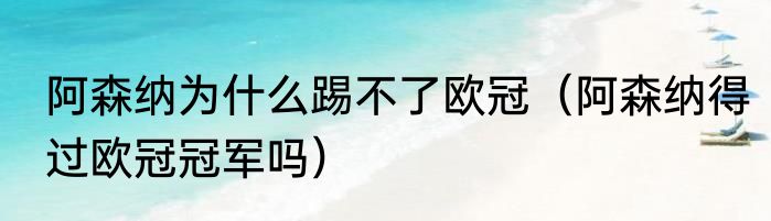 阿森纳为什么踢不了欧冠（阿森纳得过欧冠冠军吗）