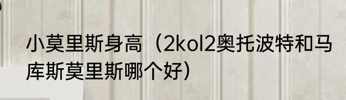 小莫里斯身高（2kol2奥托波特和马库斯莫里斯哪个好）
