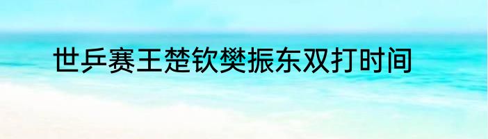 世乒赛王楚钦樊振东双打时间