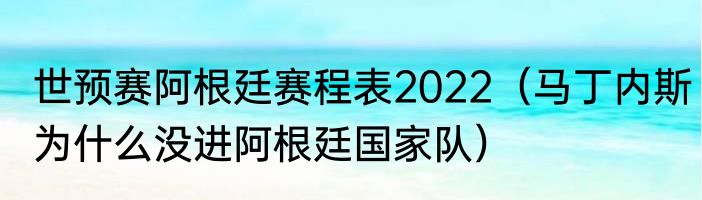 世预赛阿根廷赛程表2022（马丁内斯为什么没进阿根廷国家队）
