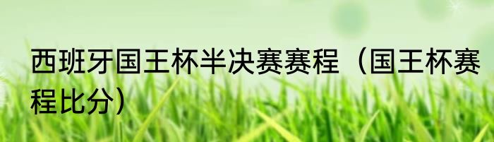 西班牙国王杯半决赛赛程（国王杯赛程比分）