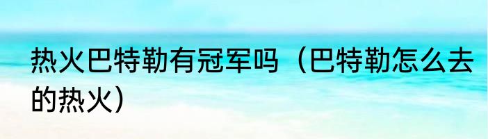 热火巴特勒有冠军吗（巴特勒怎么去的热火）