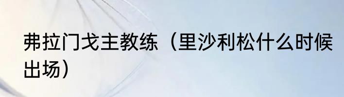 弗拉门戈主教练（里沙利松什么时候出场）