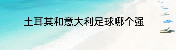 土耳其和意大利足球哪个强