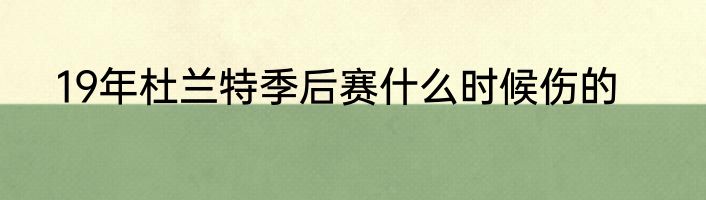19年杜兰特季后赛什么时候伤的