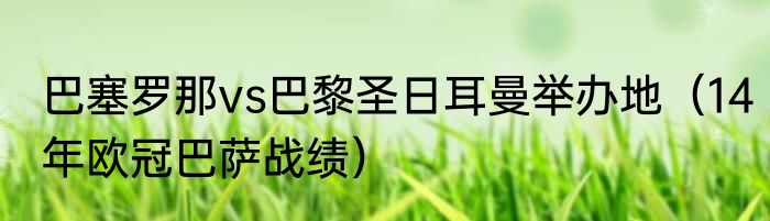 巴塞罗那vs巴黎圣日耳曼举办地（14年欧冠巴萨战绩）