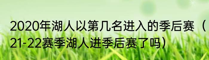 2020年湖人以第几名进入的季后赛(21-22赛季湖人进季后赛了吗)