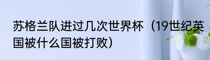 苏格兰队进过几次世界杯（19世纪英国被什么国被打败）