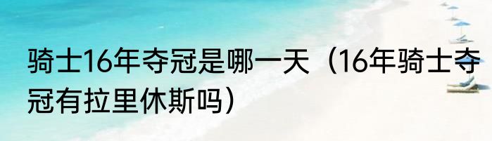 骑士16年夺冠是哪一天（16年骑士夺冠有拉里休斯吗）