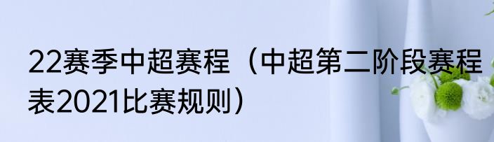 22赛季中超赛程（中超第二阶段赛程表2021比赛规则）