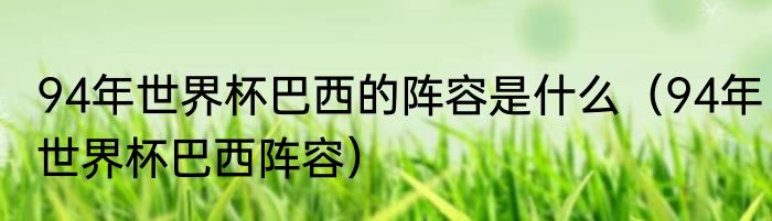 94年世界杯巴西的阵容是什么（94年世界杯巴西阵容）