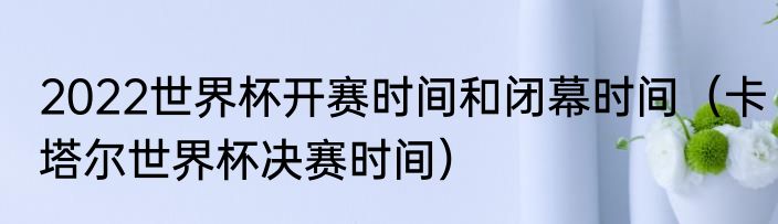 2022世界杯开赛时间和闭幕时间（卡塔尔世界杯决赛时间）