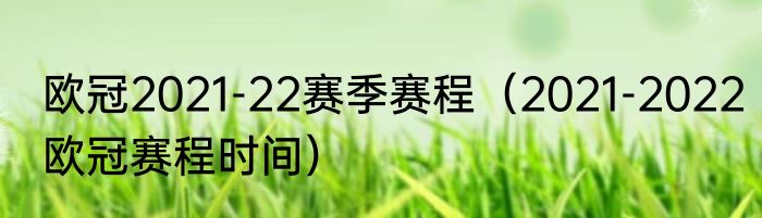 欧冠2021-22赛季赛程（2021-2022欧冠赛程时间）