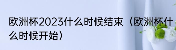 欧洲杯2023什么时候结束（欧洲杯什么时候开始）