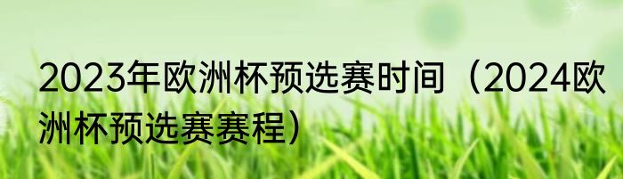 2023年欧洲杯预选赛时间（2024欧洲杯预选赛赛程）