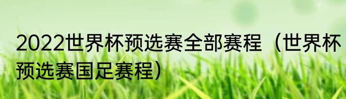 2022世界杯预选赛全部赛程（世界杯预选赛国足赛程）