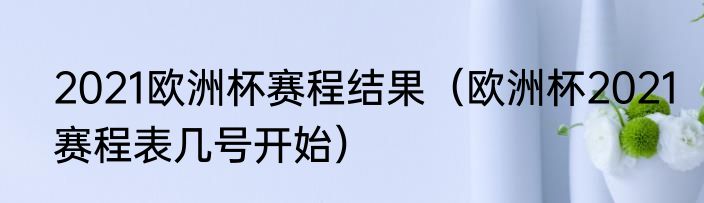 2021欧洲杯赛程结果（欧洲杯2021赛程表几号开始）