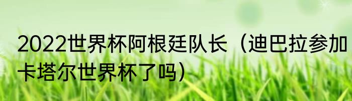 2022世界杯阿根廷队长（迪巴拉参加卡塔尔世界杯了吗）