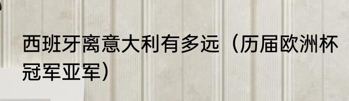 西班牙离意大利有多远（历届欧洲杯冠军亚军）