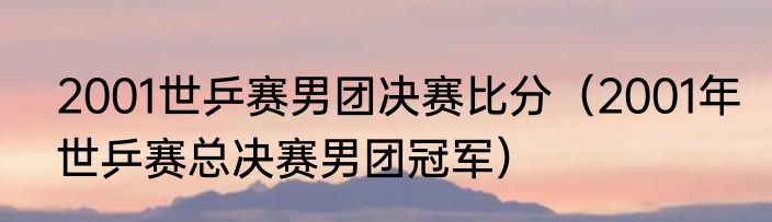 2001世乒赛男团决赛比分（2001年世乒赛总决赛男团冠军）