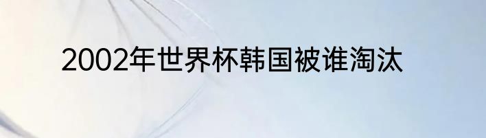 2002年世界杯韩国被谁淘汰