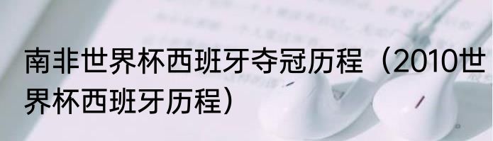 南非世界杯西班牙夺冠历程（2010世界杯西班牙历程）