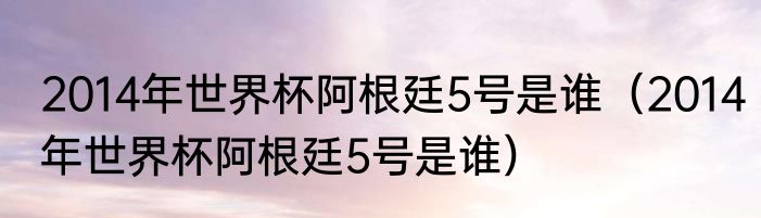 2014年世界杯阿根廷5号是谁（2014年世界杯阿根廷5号是谁）