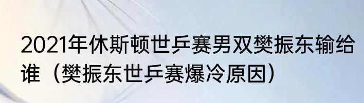 2021年休斯顿世乒赛男双樊振东输给谁（樊振东世乒赛爆冷原因）