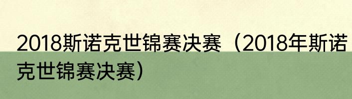 2018斯诺克世锦赛决赛（2018年斯诺克世锦赛决赛）