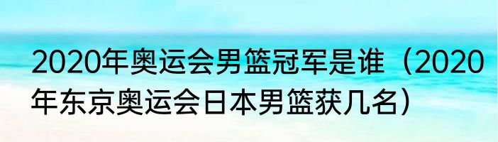 2020年奥运会男篮冠军是谁（2020年东京奥运会日本男篮获几名）