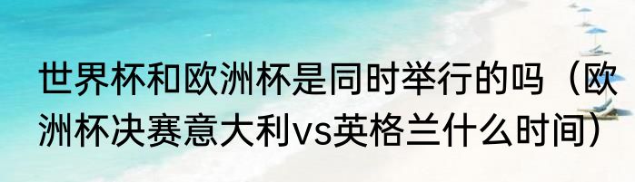 世界杯和欧洲杯是同时举行的吗（欧洲杯决赛意大利vs英格兰什么时间）