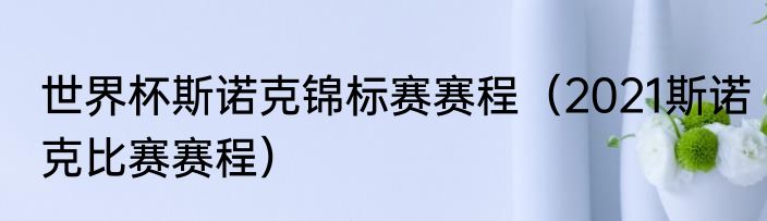 世界杯斯诺克锦标赛赛程（2021斯诺克比赛赛程）