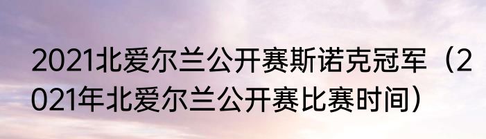 2021北爱尔兰公开赛斯诺克冠军（2021年北爱尔兰公开赛比赛时间）