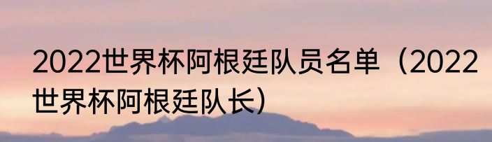 2022世界杯阿根廷队员名单（2022世界杯阿根廷队长）