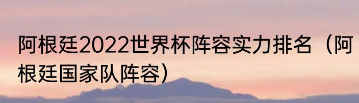 阿根廷2022世界杯阵容实力排名（阿根廷国家队阵容）