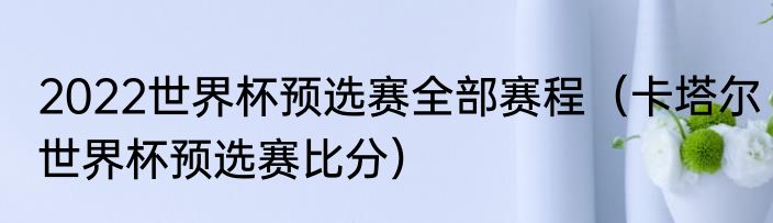 2022世界杯预选赛全部赛程（卡塔尔世界杯预选赛比分）