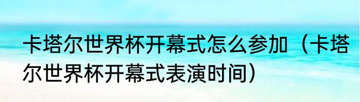 卡塔尔世界杯开幕式怎么参加（卡塔尔世界杯开幕式表演时间）