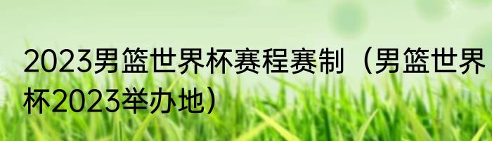 2023男篮世界杯赛程赛制（男篮世界杯2023举办地）
