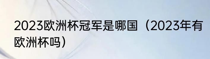 2023欧洲杯冠军是哪国（2023年有欧洲杯吗）