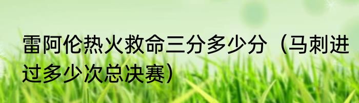 雷阿伦热火救命三分多少分（马刺进过多少次总决赛）