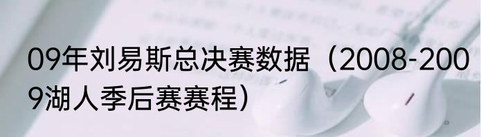 09年刘易斯总决赛数据（2008-2009湖人季后赛赛程）