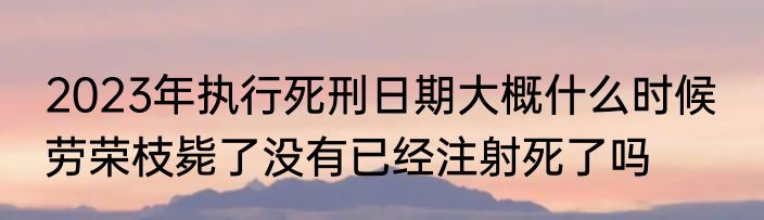 2023年执行死刑日期大概什么时候  劳荣枝毙了没有已经注射死了吗
