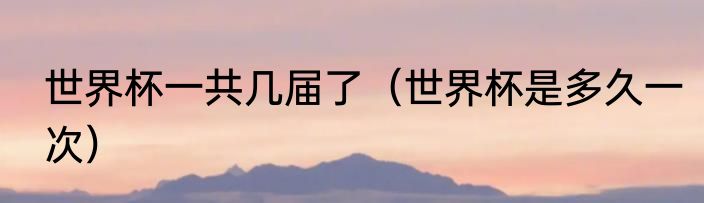 世界杯一共几届了（世界杯是多久一次）