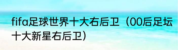 fifa足球世界十大右后卫（00后足坛十大新星右后卫）