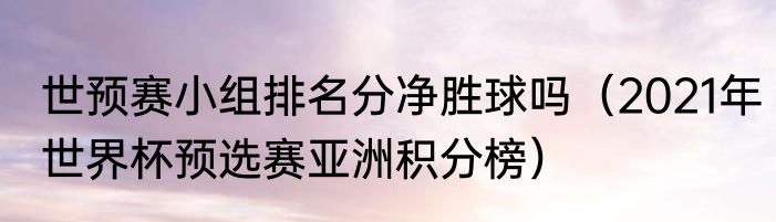 世预赛小组排名分净胜球吗（2021年世界杯预选赛亚洲积分榜）