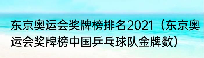 东京奥运会奖牌榜排名2021（东京奥运会奖牌榜中国乒乓球队金牌数）