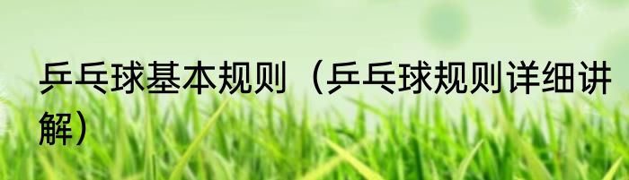 乒乓球基本规则（乒乓球规则详细讲解）