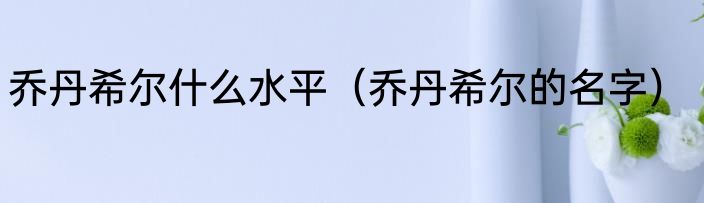乔丹希尔什么水平（乔丹希尔的名字）