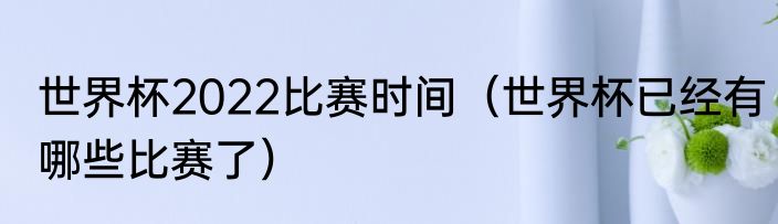 世界杯2022比赛时间（世界杯已经有哪些比赛了）